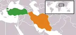 Lage von Türkei und Iran