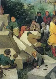 Turmbau zu Babel, Arbeit am Stein