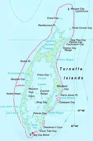 Seekarte des Atolls