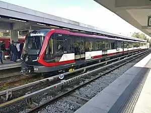 Vierteiliger Triebzug der Baureihe G1der U-Bahn Nürnberg