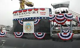 Die Missouri während ihrer Taufe