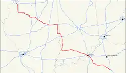 Karte des U.S. Highways 150