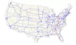 Karte des U.S. Highways 19