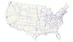 Karte des U.S. Highways 33