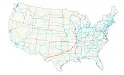 Karte des U.S. Highways 67
