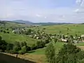 Blick über Bytschkowa (Бичкова) auf den Süden von Oporez