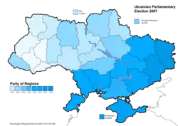 Partei der Regionen (34,37 %)