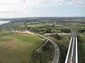 Auffahrt der alten und neuen Brücke.