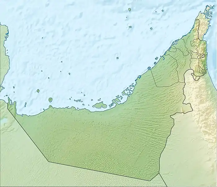 Reliefkarte: Vereinigte Arabische Emirate