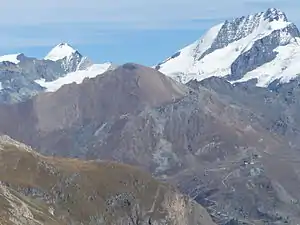 Unterrothorn mit Allalinhorn, Oberrothorn, Rimpfischhorn, Blauherd und Sunnegga
