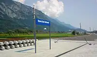Neue Bestandsstrecke mit Hst. Stans, im&nbsp;Hintergrund alte Bestandsstrecke