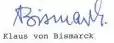 Unterschrift Klaus von Bismarcks
