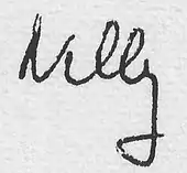 Unterschrift Mélanie Berger, Deckname „Nelly“