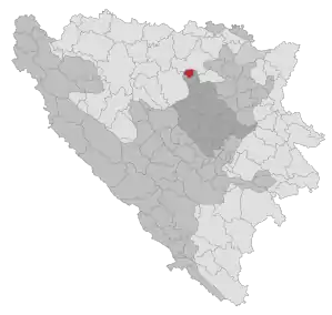 Lage der Gemeinde Usora (Gemeinde) in Bosnien und Herzegowina (anklickbare Karte)
