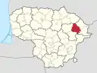 Lagekarte von Utenos rajono savivaldybė