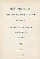 Veröffentlichungen der Ernst von Sieglin Expedition in Aegypten, Band 1, Titelblatt.