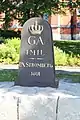 Ganzmeilenstein in Umeå (Schweden)