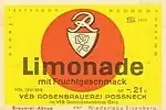 Limonaden-Etikett des VEB Rosenbrauerei