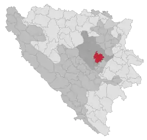 Lage der Gemeinde Vareš in Bosnien und Herzegowina (anklickbare Karte)