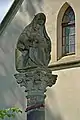 Pietà aus dem Jahre 1726, nun am Friedhofseingang in Weipert stehend. Ehemaliger Standort war der Friedhofseingang der Nikolauskirche in Preßnitz, nördlich der Nikolaikirche an der Kaadner Straße