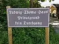 Landhaus, sogenanntes Ludwig-Thoma-Haus