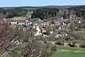 Blick nach Osten auf den Ort Veringendorf.