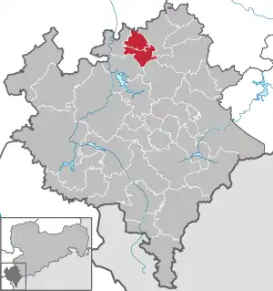 Lage der Verwaltungsgemeinschaft Netzschkau-Limbach im Vogtlandkreis