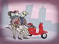 „Liebe ist: Eine rote Vespa“