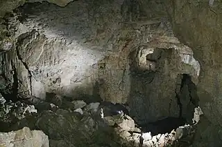 Die große zentrale Halle in der Vetterhöhle (Walhalla)