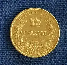 Rückseite der Münzen der Sydney Mint bis 1870