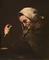 Jusepe de Ribera: Alte Wucherin, ca. 1638, Öl auf Leinwand, 76 × 62 cm, Prado, Madrid