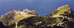 Blick auf St. Johns vom Mt. Scenery