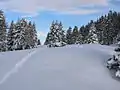 Vigiljoch im Winter nahe dem Kirchlein St.&nbsp;Vigil