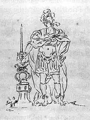 Mucius Scaevola, Skizze nach einem nicht prämierten Beitrag zum Wettbewerb der Hohen Karlsschule 1775.