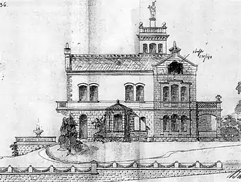 Villa Wirth, Seitenfassade, 1864.