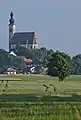 Kirche von Anger aus Richtung Aufham gesehen