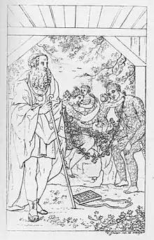 Radierung zu Goethes „Der Zauberflöte zweiter Teil“ von R. Grüner