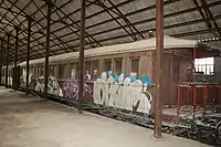 Historische Wagen 2010 in den Güterhallen, die 2019 zum neuen Bahnhof wurden