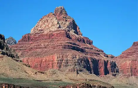 Der Vishnu Temple gesehen aus südlicher Richtung vom Tonto Trail