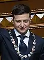 Kragen des Präsidenten der Ukraine, eines seiner Medaillons enthält Vytis (Pahonia)