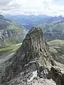 Nordöstliche Spitze und Zervreilasee, vom Gipfel aus gesehen.