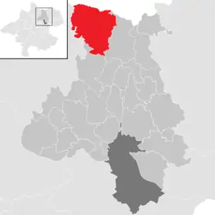 Lage der Gemeinde Vorderweißenbach im Bezirk Urfahr-Umgebung (anklickbare Karte)