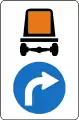 15a: Vorgeschriebene Fahrtrichtung für Kraftfahrzeuge mit gefährlichen Gütern: Rechts abbiegen