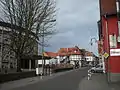 Blick in die Ludwigstraße, links die Kirche St. Ägidius