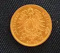 erste Münzperiode kleiner Reichsadler mit großem Brustschild und Nominalangabe 20&nbsp;M