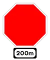 W-040Ankündigung für Halt