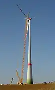 15. März 2012: Die Rotorblätter sind angebracht