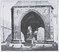 Blunck: Portal des Ostflügels mit Kaiser-Wilhelm-Denkmal (1913)