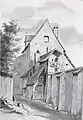 Das Torhaus des Kütertors, gezeichnet von Carl Julius Milde im Jahre 1838