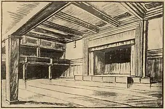 Plan des Inneren der Aula, 1930